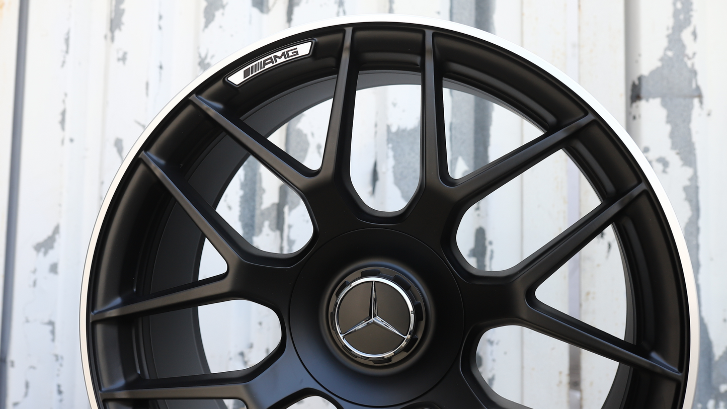 20x8.5"/20x9.5" Satin Black Mercedes E63 AMG Style Wheels (5x112) Fits E-Class C-Class CLS GLC AMG