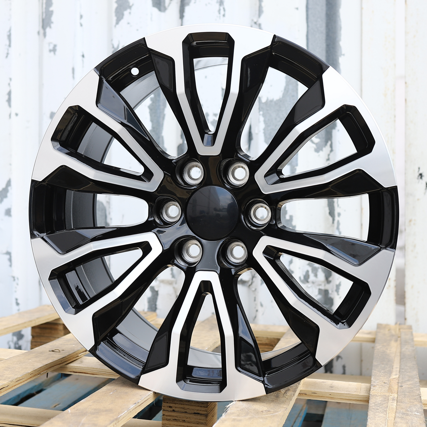 22x9" Black Machine Wheels (6x139.7) Fits Chevy Tahoe Suburban GMC Yukon Cadillac Escalade
