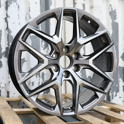 22x9" Hyper Black Wheels (6x139.7) Fits Chevy Tahoe Suburban GMC Yukon Cadillac Escalade
