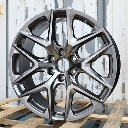 22x9" Hyper Black Wheels (6x139.7) Fits Chevy Tahoe Suburban GMC Yukon Cadillac Escalade