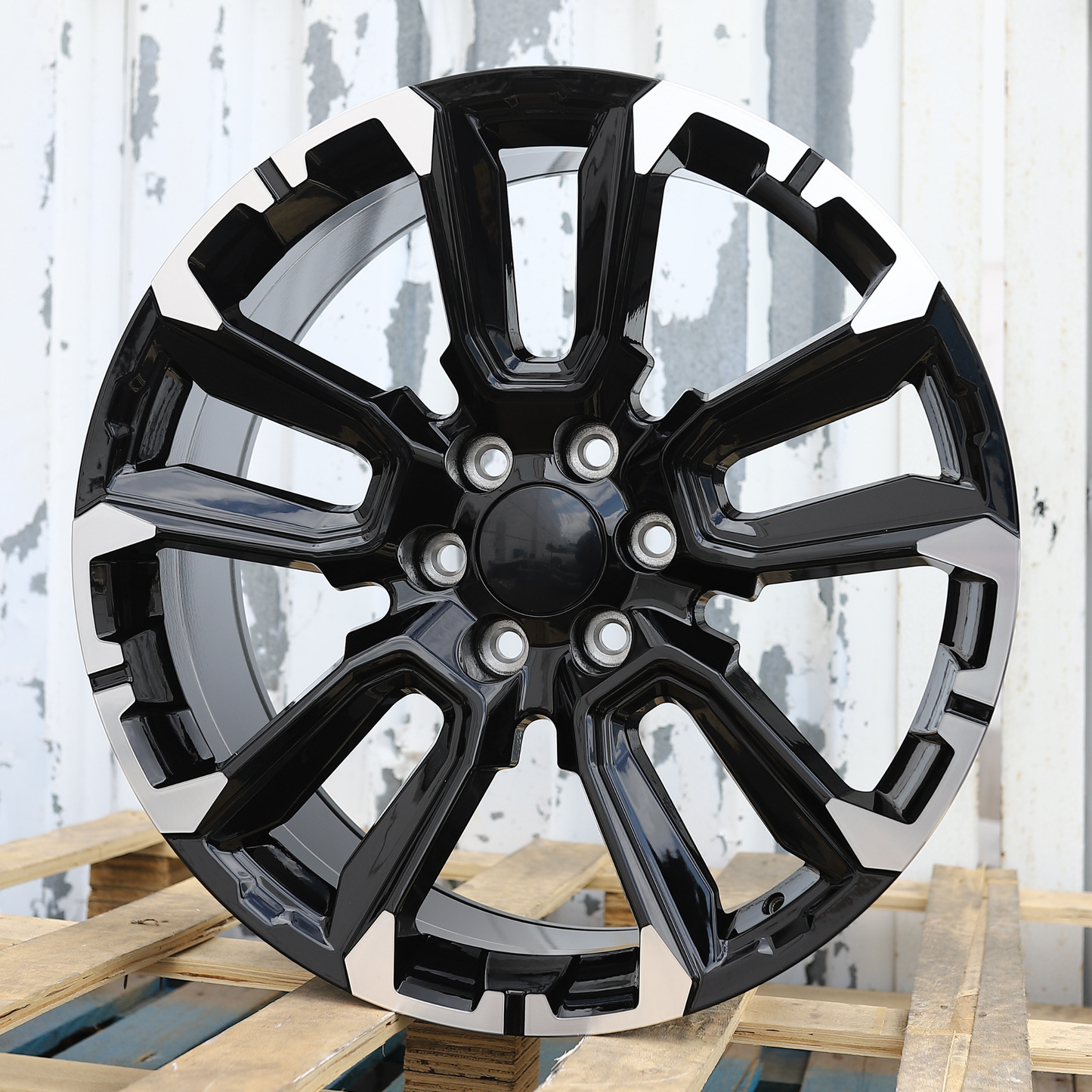 22x9" Black Machined Wheels (6x139.7) Fits Chevy Tahoe Suburban GMC Yukon Cadillac Escalade