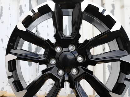 22x9" Black Machined Wheels (6x139.7) Fits Chevy Tahoe Suburban GMC Yukon Cadillac Escalade