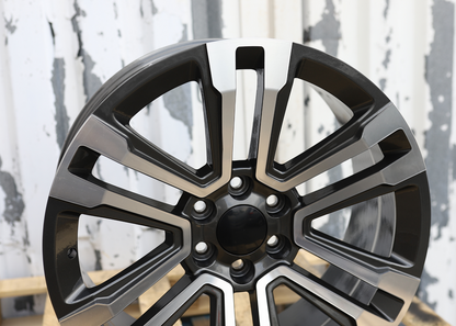 20x9" Gray Machined Wheels (6x139.7) Fits Chevy Tahoe Suburban GMC Yukon Cadillac Escalade