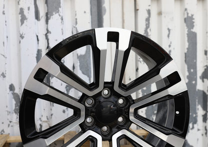 22x9" Black Machined Wheels (6x139.7) Fits Chevy Tahoe Suburban GMC Yukon Cadillac Escalade