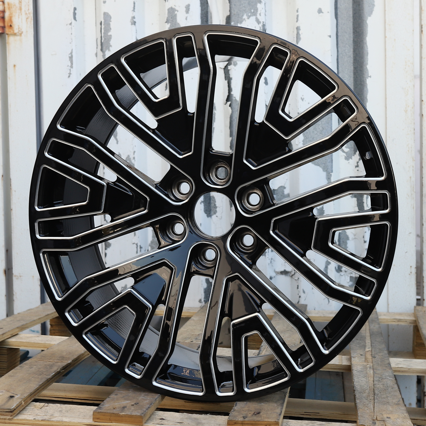22x9" Black Milled Wheels (6x139.7) Fits Chevy Tahoe Silverado GMC Sierra Yukon Cadillac Escalade