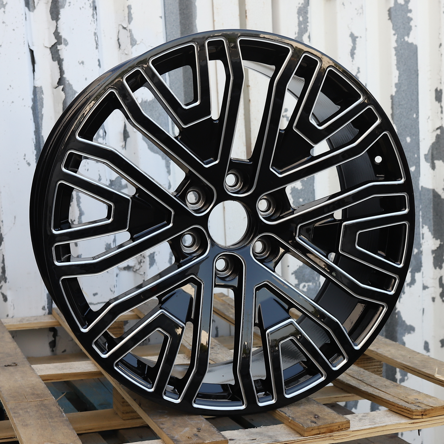 22x9" Black Milled Wheels (6x139.7) Fits Chevy Tahoe Silverado GMC Sierra Yukon Cadillac Escalade