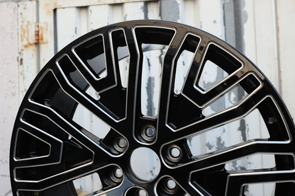 22x9" Black Milled Wheels (6x139.7) Fits Chevy Tahoe Silverado GMC Sierra Yukon Cadillac Escalade
