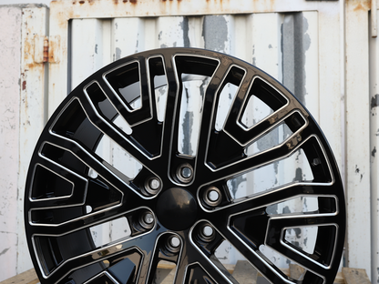 22x9" Black Milled Wheels (6x139.7) Fits Chevy Tahoe Silverado GMC Sierra Yukon Cadillac Escalade