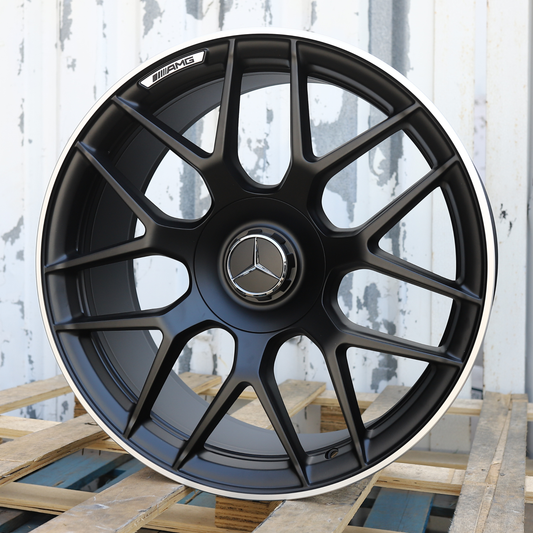 20x8.5"/20x9.5" Satin Black Mercedes E63 AMG Style Wheels (5x112) Fits E-Class C-Class CLS GLC AMG