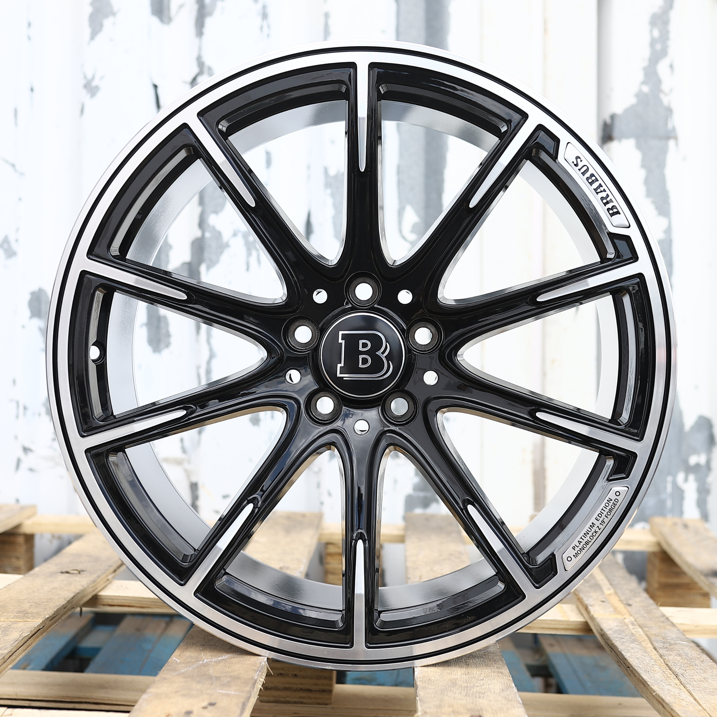 20x8.5"/20x9.5" Black Machine Mercedes BRABUS Style Wheels (5x112) Fits C-Class E-Class S-Class GLC GLE