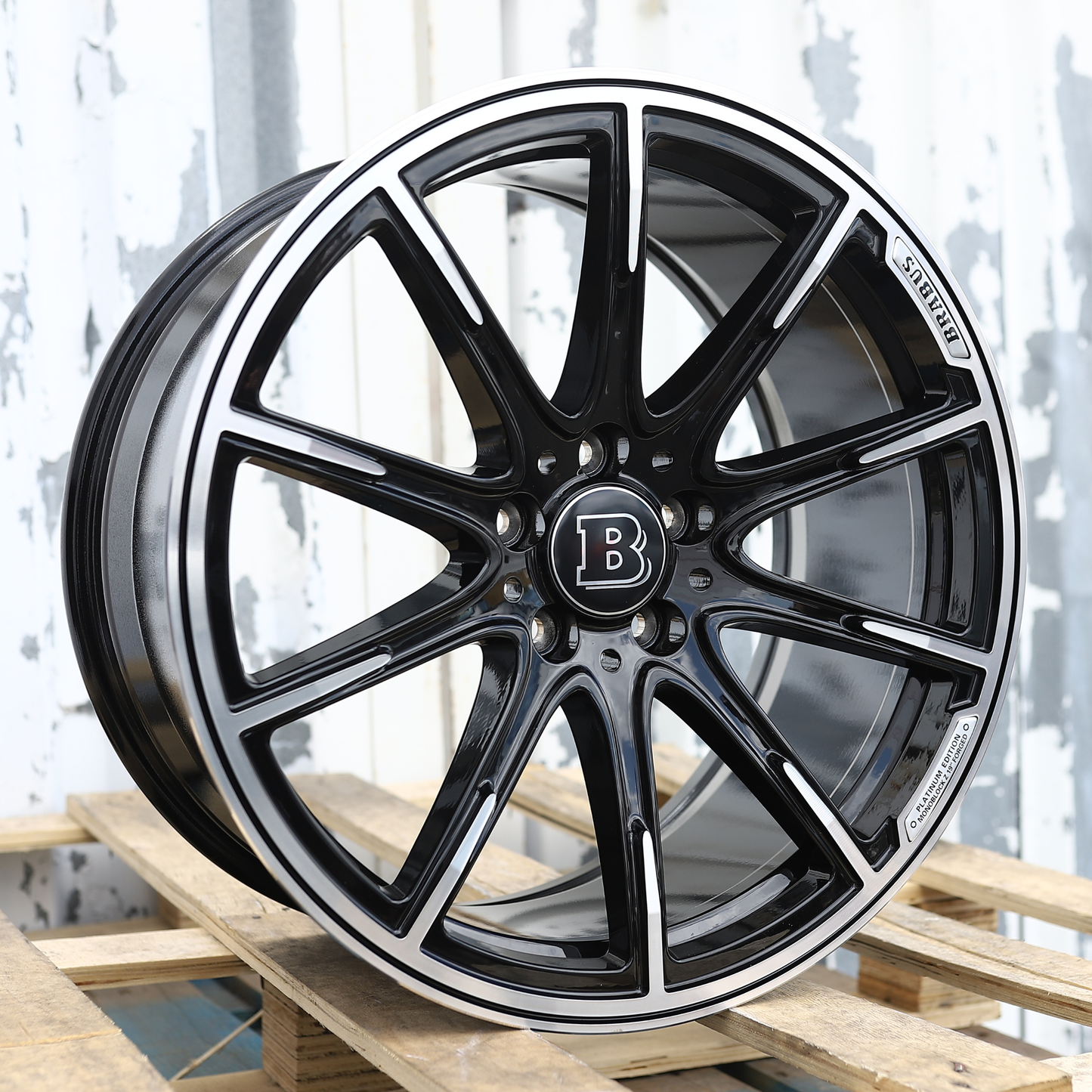 19x8.5"/19x9.5" Black Machine Mercedes BRABUS Style Wheels (5x112) Fits C-Class E-Class S-Class CLS GLC