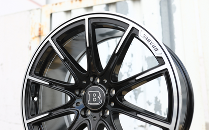 19x8.5"/19x9.5" Black Machine Mercedes BRABUS Style Wheels (5x112) Fits C-Class E-Class S-Class CLS GLC