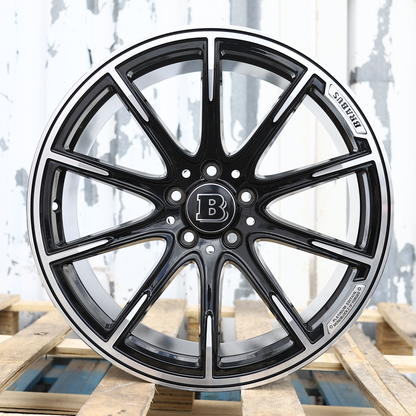 19x8.5"/19x9.5" Black Machine Mercedes BRABUS Style Wheels (5x112) Fits C-Class E-Class S-Class CLS GLC