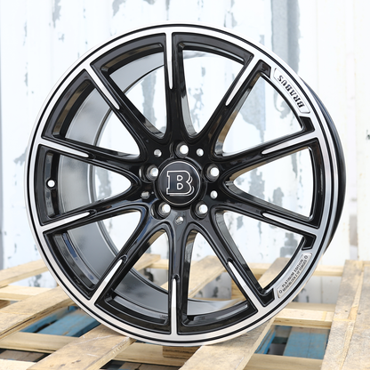 19x8.5"/19x9.5" Black Machine Mercedes BRABUS Style Wheels (5x112) Fits C-Class E-Class S-Class CLS GLC