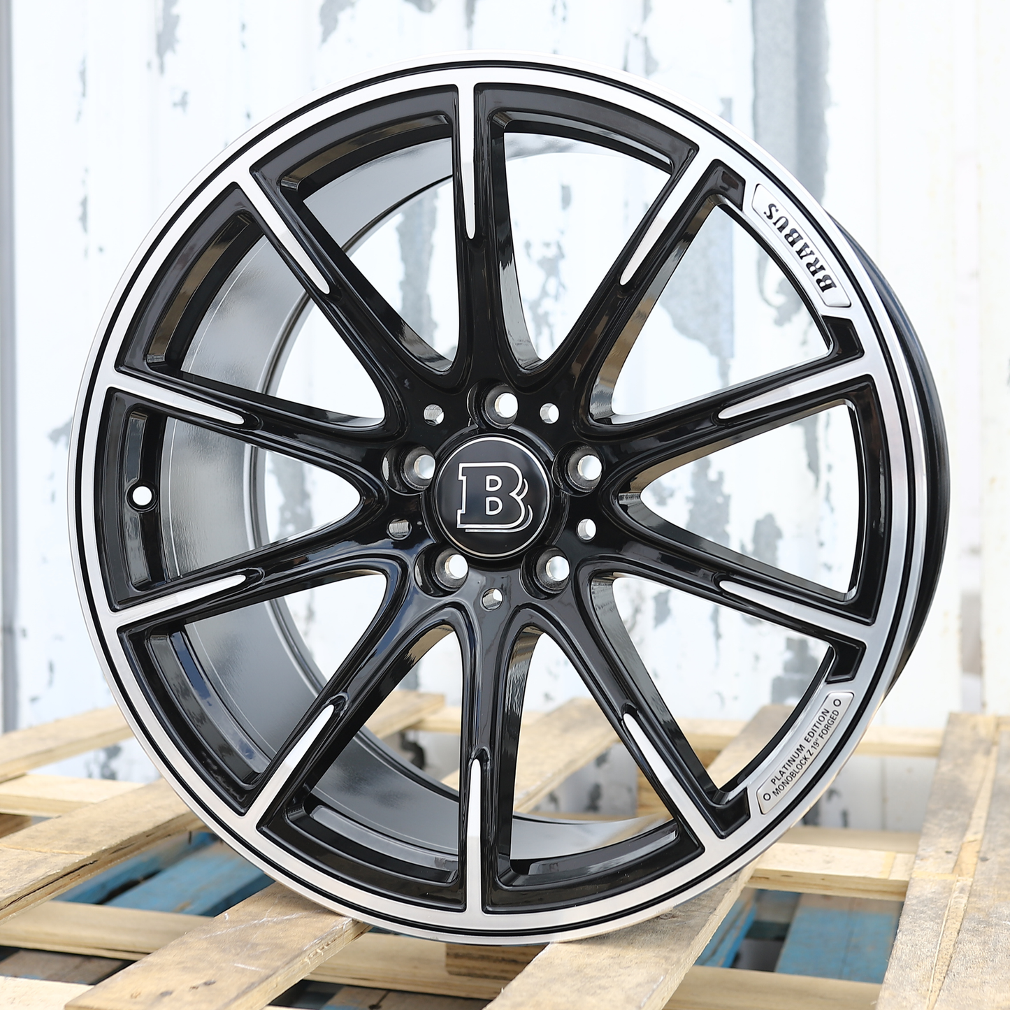 19x8.5"/19x9.5" Black Machine Mercedes BRABUS Style Wheels (5x112) Fits C-Class E-Class S-Class CLS GLC