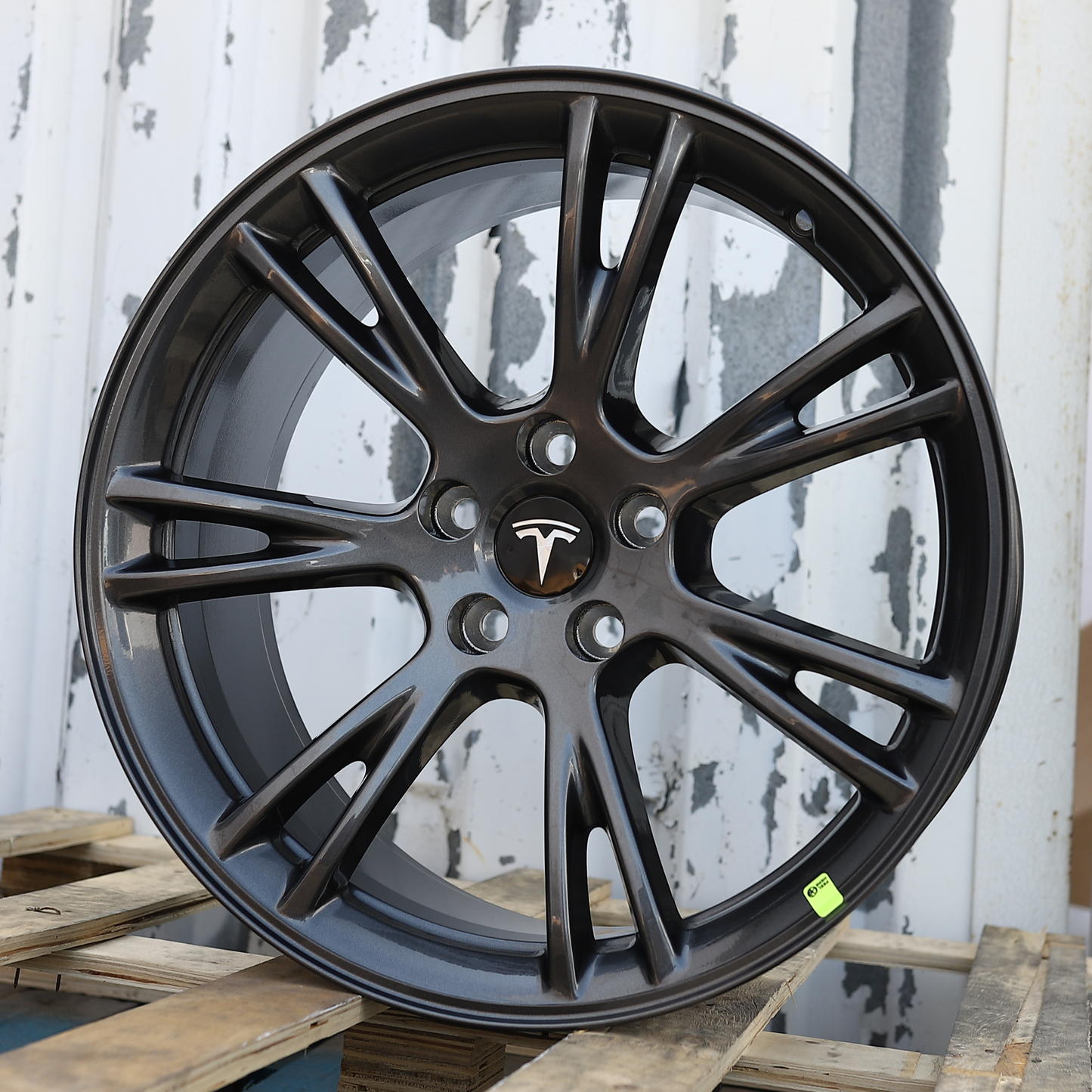 19x9.5" Gunmetal Gray Gemini Style Wheels (5x114.3) Fits Tesla Model Y & Model 3 AWD/RWD, Long Range & Performance