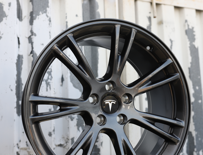 19x9.5" Gunmetal Gray Gemini Style Wheels (5x114.3) Fits Tesla Model Y & Model 3 AWD/RWD, Long Range & Performance