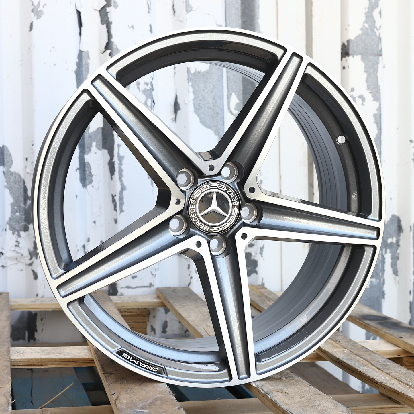18x8" Gray Machined Mercedes-Benz AMG Style Wheels (5x112) Fits C-Class E-Class CLA GLC