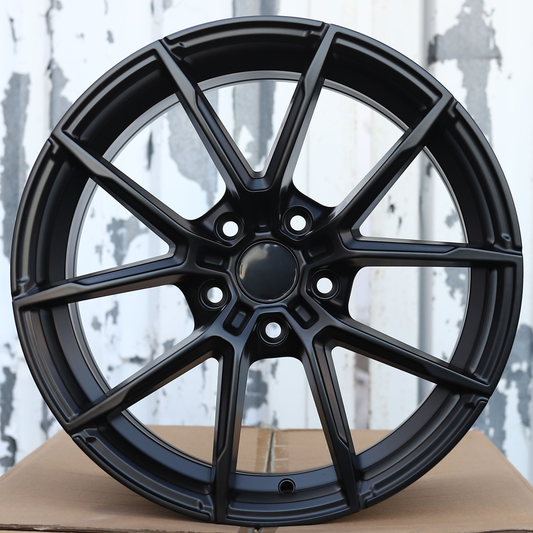 18x8" Satin Black Wheels (5x114.3) Fits Acura Honda Toyota Nissan Infiniti Mazda Hyundai Kia Subaru Ford